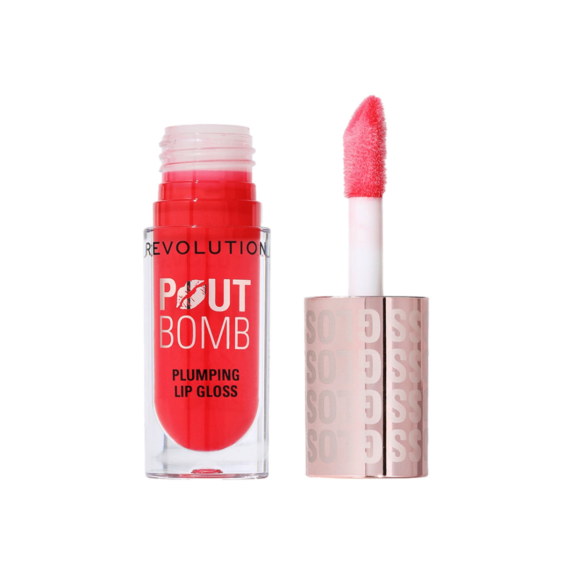 Makeup Revolution Pout Bomb Plumping Gloss - Cherry Sheer Red - Distacart