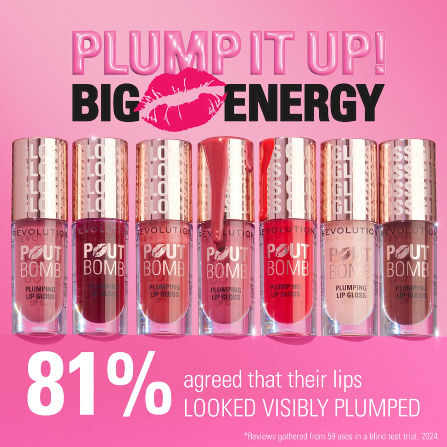 Makeup Revolution Pout Bomb Plumping Gloss - Cherry Sheer Red - Distacart
