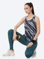 Thumbnail for ASICS Ventilate Actibreeze Aop Women White Green Printed T-shirt - Distacart