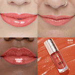 Thumbnail for Makeup Revolution Pout Bomb Shimmer Lip Gloss - Nude Glow - Distacart