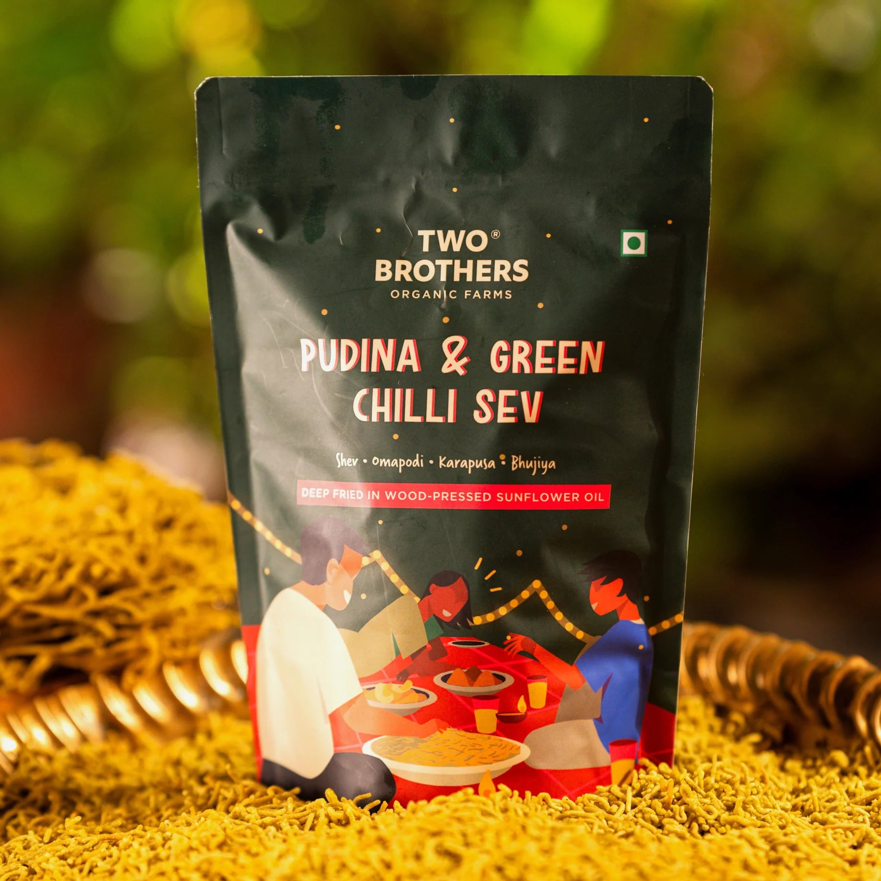 Two Brothers Organic Farms Pudina & Green Chilly Sev - Distacart