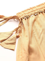 Thumbnail for TAG 7 Women Beige Solid Flared Palazzos