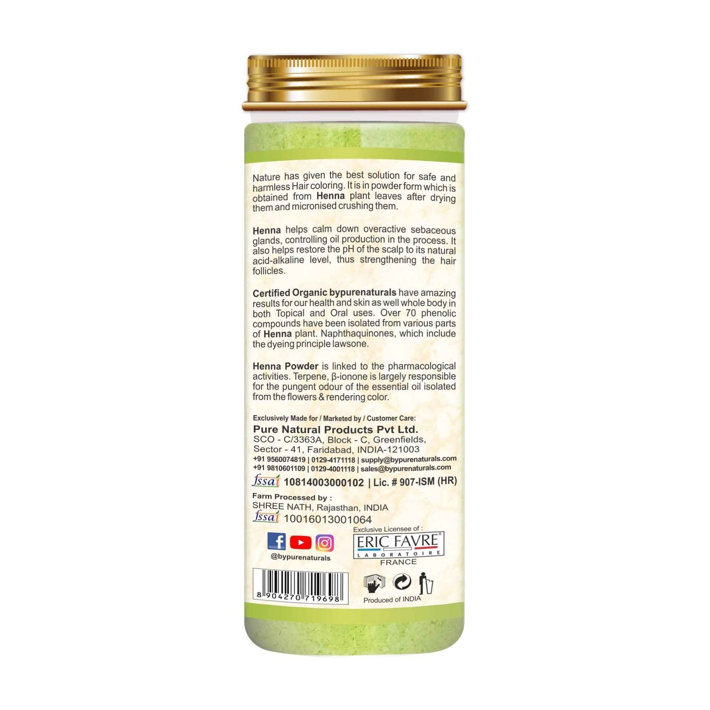 byPureNaturals Organic Henna Powder - Dista