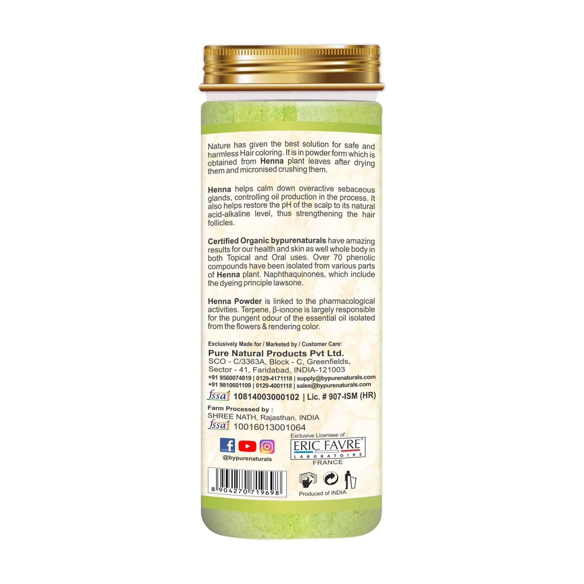 byPureNaturals Organic Henna Powder - Dista