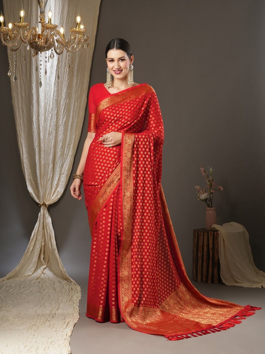 Anouk Woven Design Zari Pure Georgette Kanjeevaram Saree - Distacart