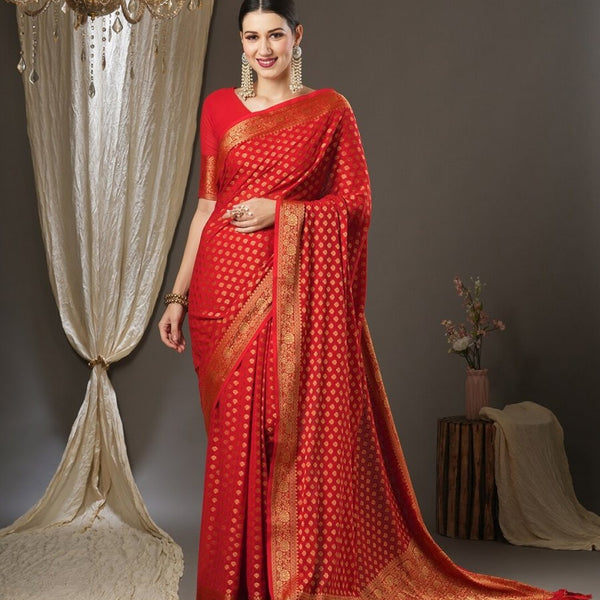 Anouk Woven Design Zari Pure Georgette Kanjeevaram Saree - Distacart
