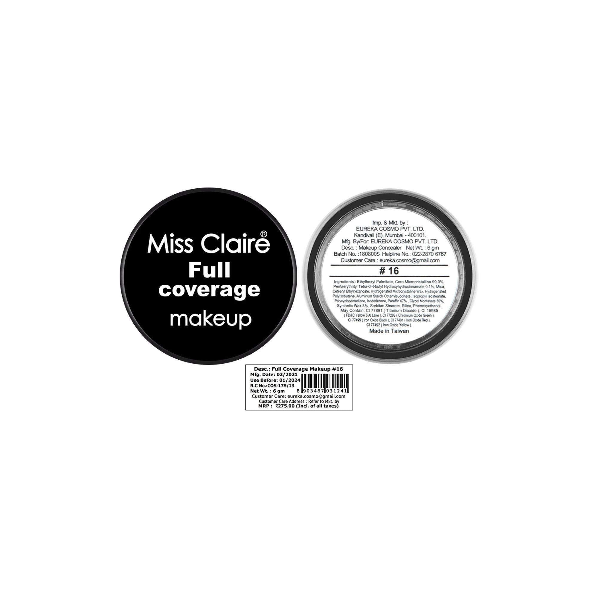 Miss Claire Full Coverage Makeup + Concealer - 16