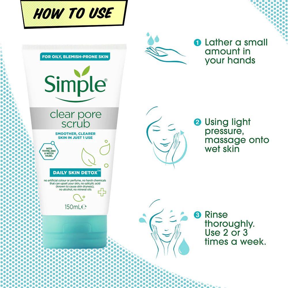 Simple Daily Skin Detox Clear Pore Facial Scrub - Distacart
