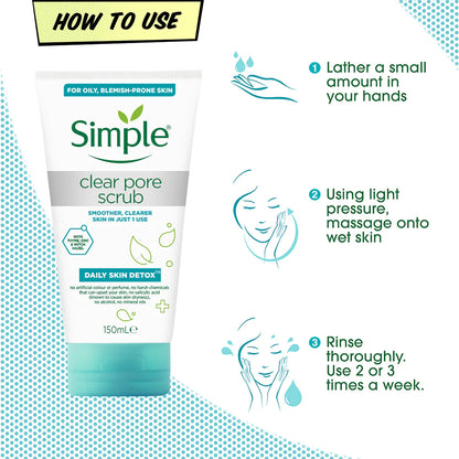 Simple Daily Skin Detox Clear Pore Facial Scrub - Distacart