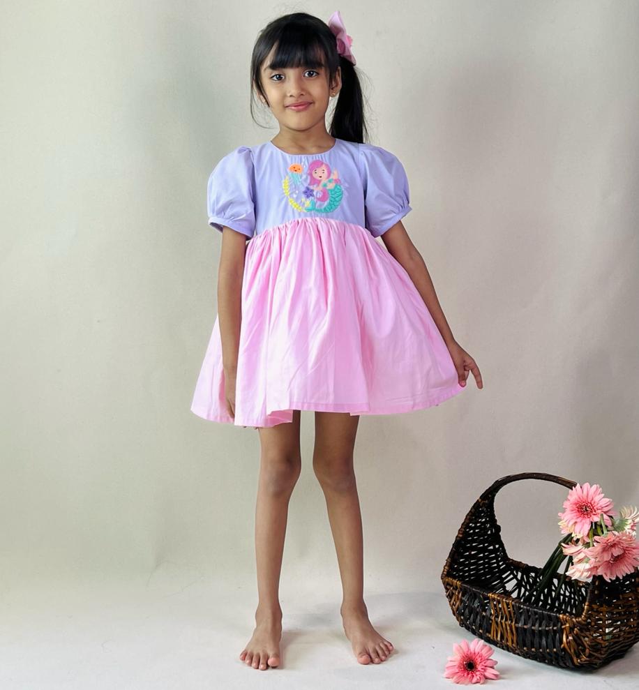 ArthLife Lavender Pink Permaid Party Wear Dress - Distacart