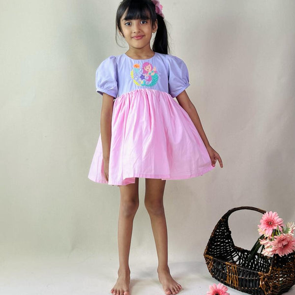 ArthLife Lavender Pink Permaid Party Wear Dress - Distacart