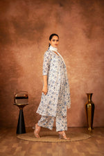 Thumbnail for Joban Fashion Blue Hand Block Printed Cotton Suit Set - Distacart
