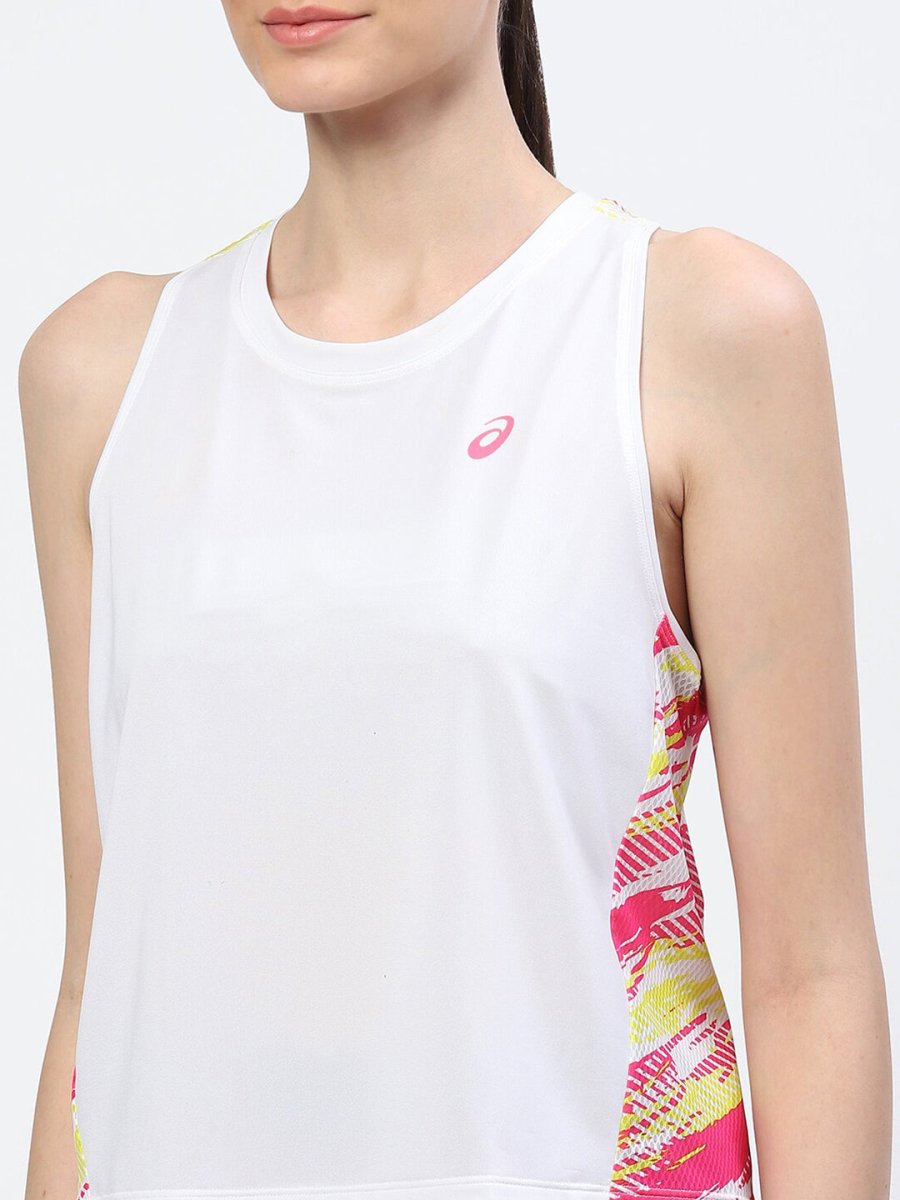 ASICS Women Color Injection Logo Printed T-Shirt - Distacart