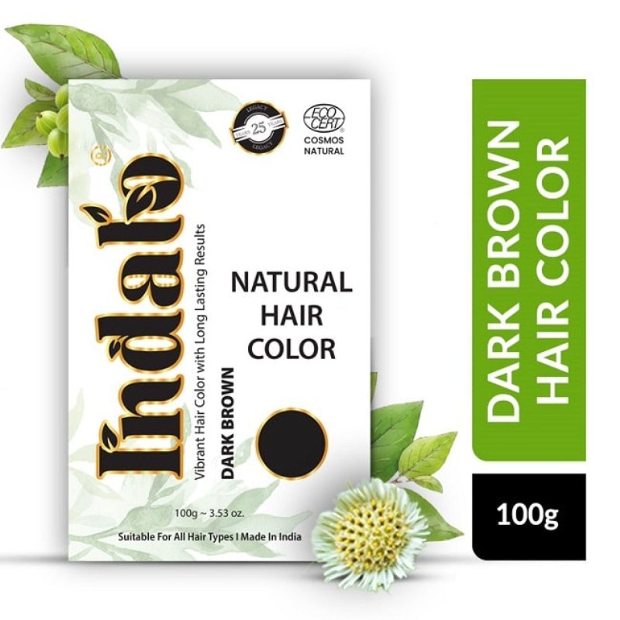 Indalo Natural Baheda And Brahmi Hair Colour - Dark Brown