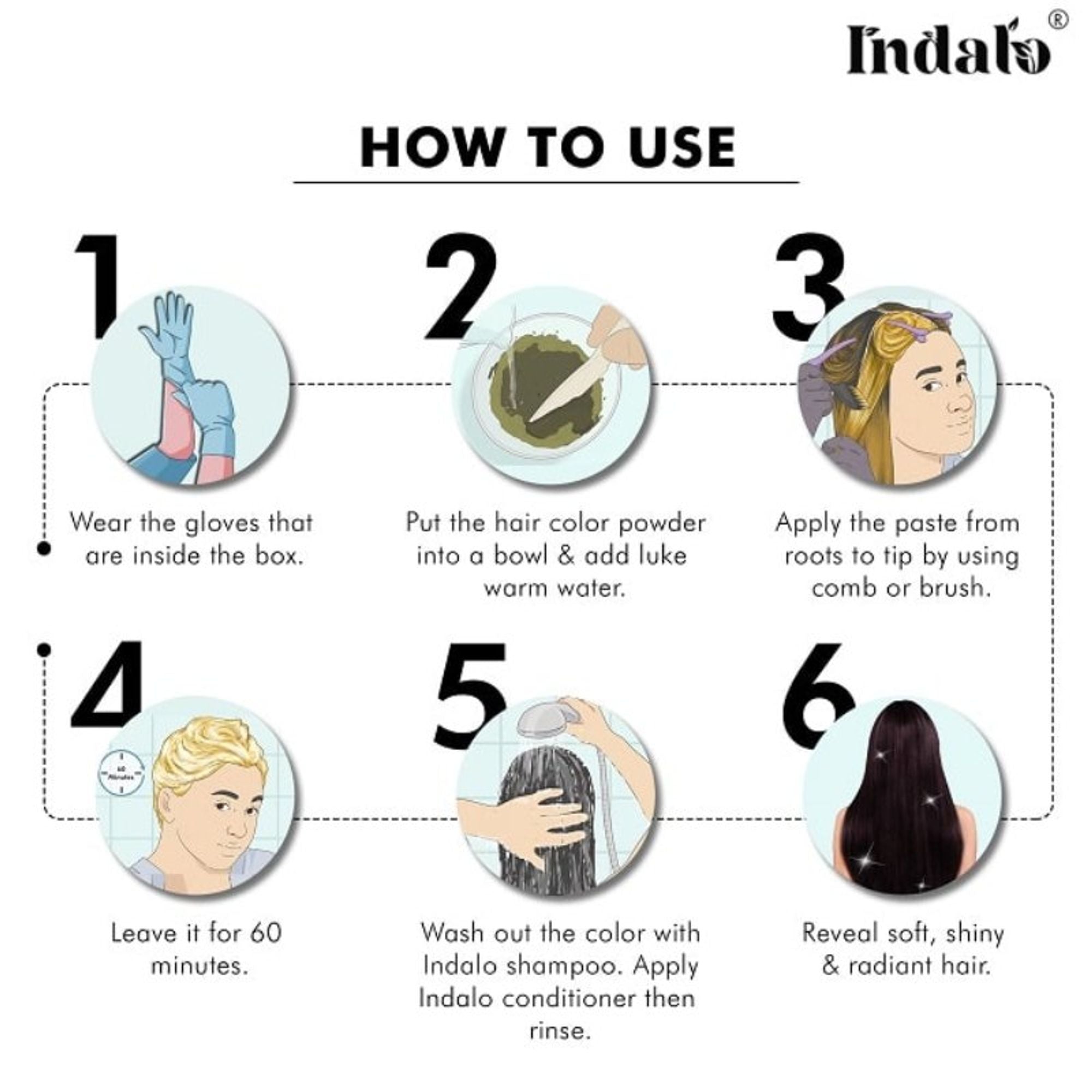 Indalo Natural Baheda And Brahmi Hair Colour - Dark Brown - Dista