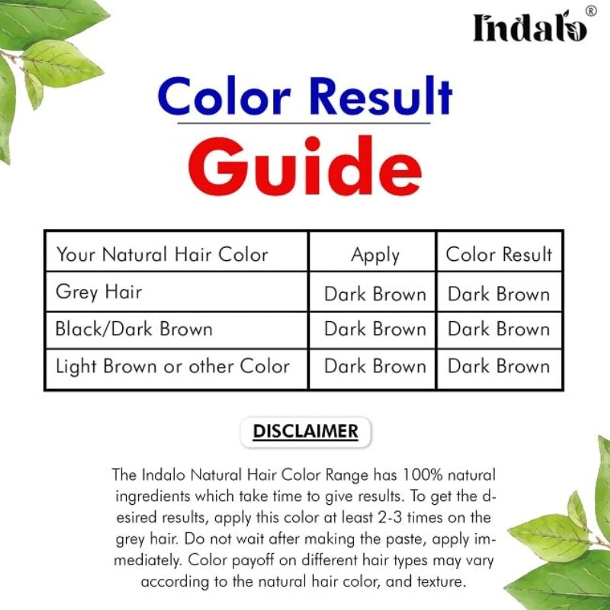 Indalo Natural Baheda And Brahmi Hair Colour - Dark Brown - Dista