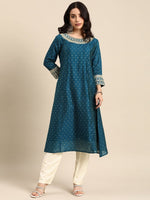 Thumbnail for All About You Ethnic Motifs Embroidered Sequinned Kurta With Trousers - Distacart