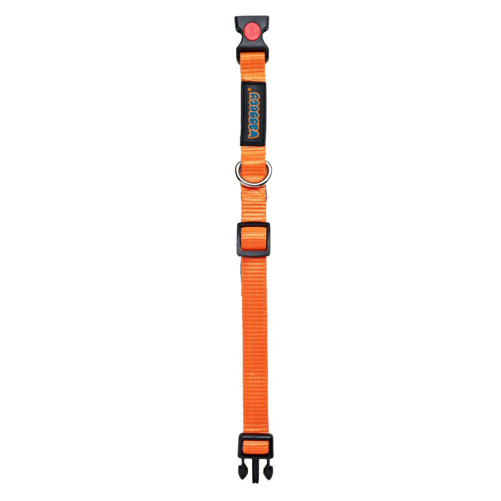 Waggety Padded Dog Collar - Adjustable, Comfortable Fit, Durable Polyester - Orange - Dista