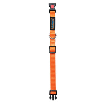 Waggety Padded Dog Collar - Adjustable, Comfortable Fit, Durable Polyester - Orange - Dista