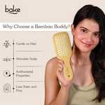 Thumbnail for Bake Bamboo Buddy Wooden Hair Brush For Promotes Hair Growth - Distacart