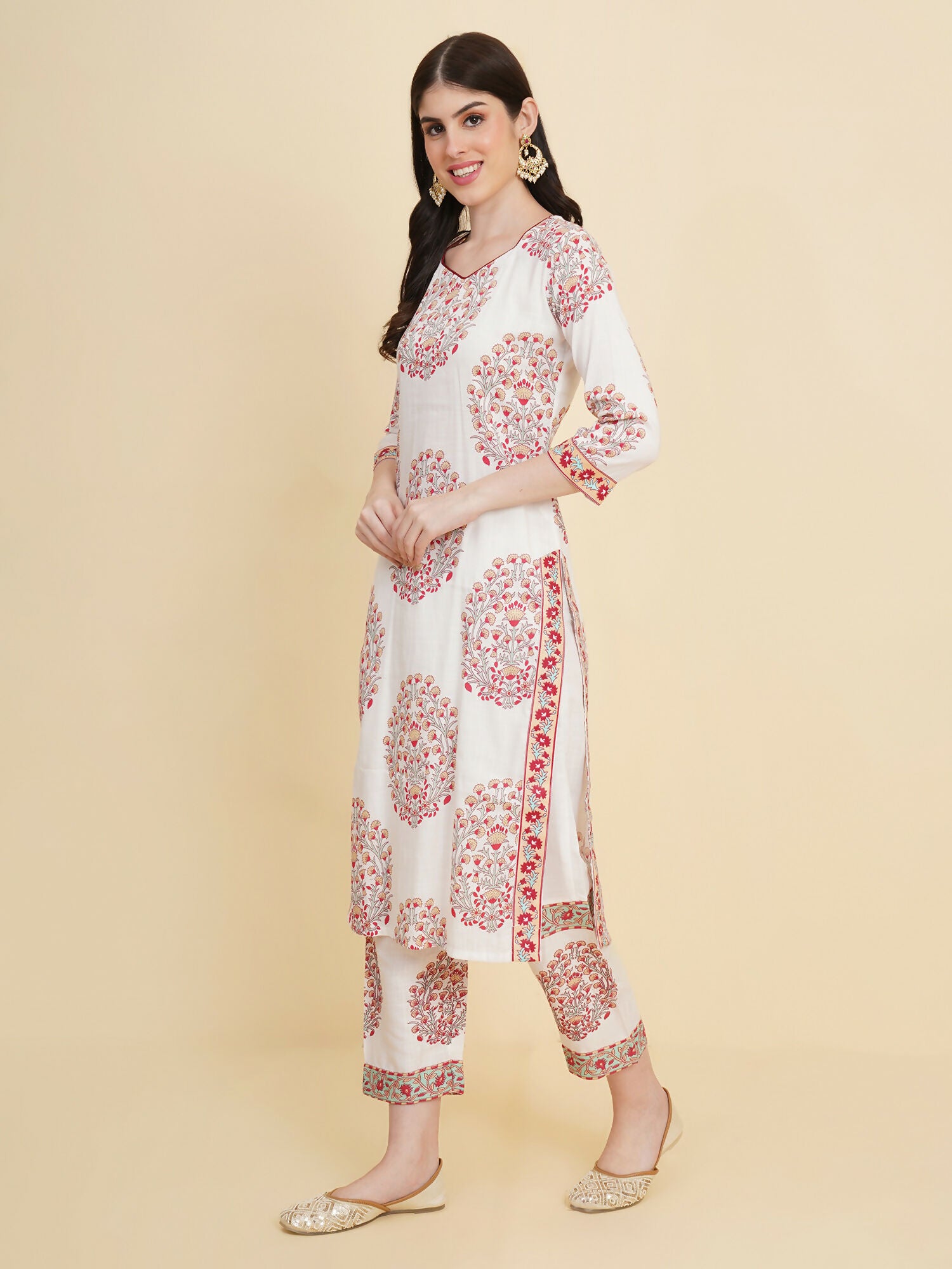 Designer Stylish White cotton Stitched Suit With Dupatta - Tanisha - Distacart