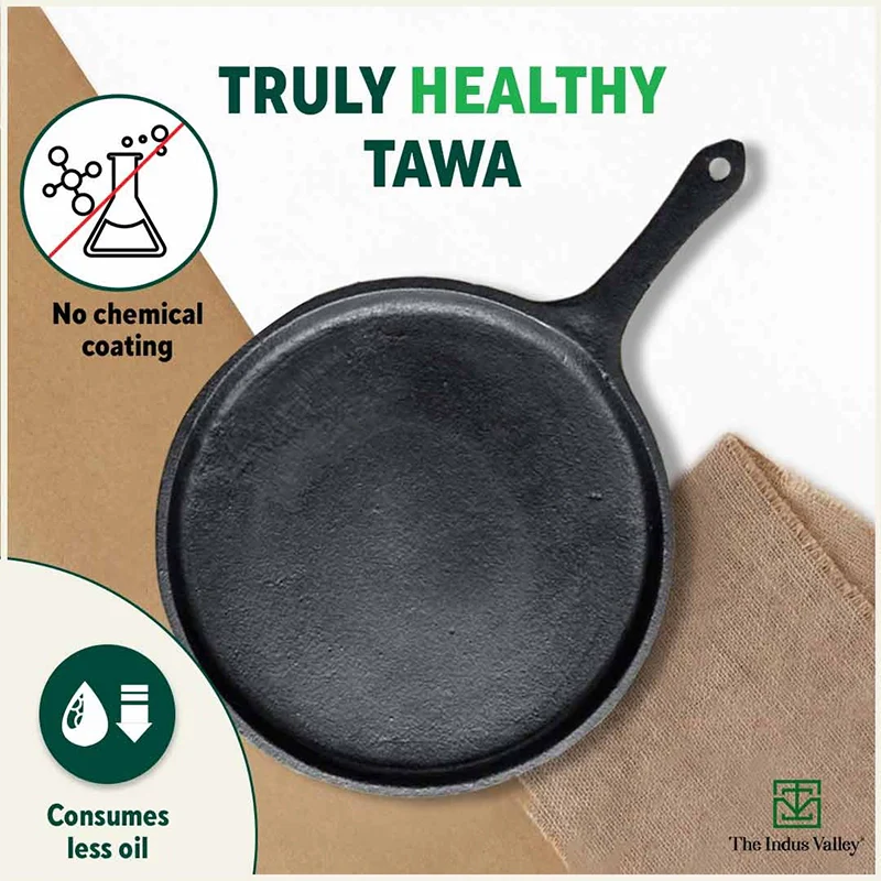 The Indus Valley CASTrong Cast Iron Cookware Set: Tawa+ Kadai (Wok model), Kitchen Set for Home, Pre-seasoned, 100% Pure, Toxin-free, Tadka Pan - Distacart