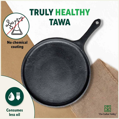 The Indus Valley CASTrong Cast Iron Cookware Set: Tawa+ Kadai (Wok model), Kitchen Set for Home, Pre-seasoned, 100% Pure, Toxin-free, Tadka Pan - Distacart