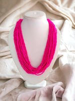 Thumbnail for Inhanns Handmade Beaded Multilayer Necklace, 20 Layers - Hot Pink - Distacart