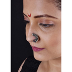 Thumbnail for Thanu's Craft Maharashtrian Nath Clip on Marathi Nose ring without Piercing Oxidized nose Pin - Distacart