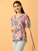 Myshka Women's Pink Printed Party Top - Distacart