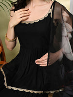 Thumbnail for Sangria A-Line Kurti With Sharara & Dupatta