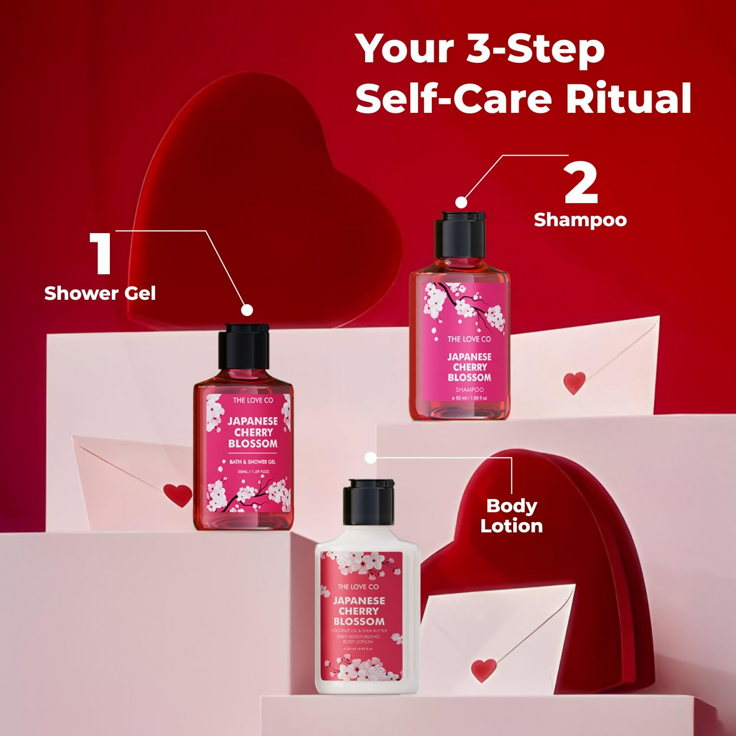 The Love Co. Japanese Cherry Blossom Bath And Body Care Gift Set Box Kit - Distacart