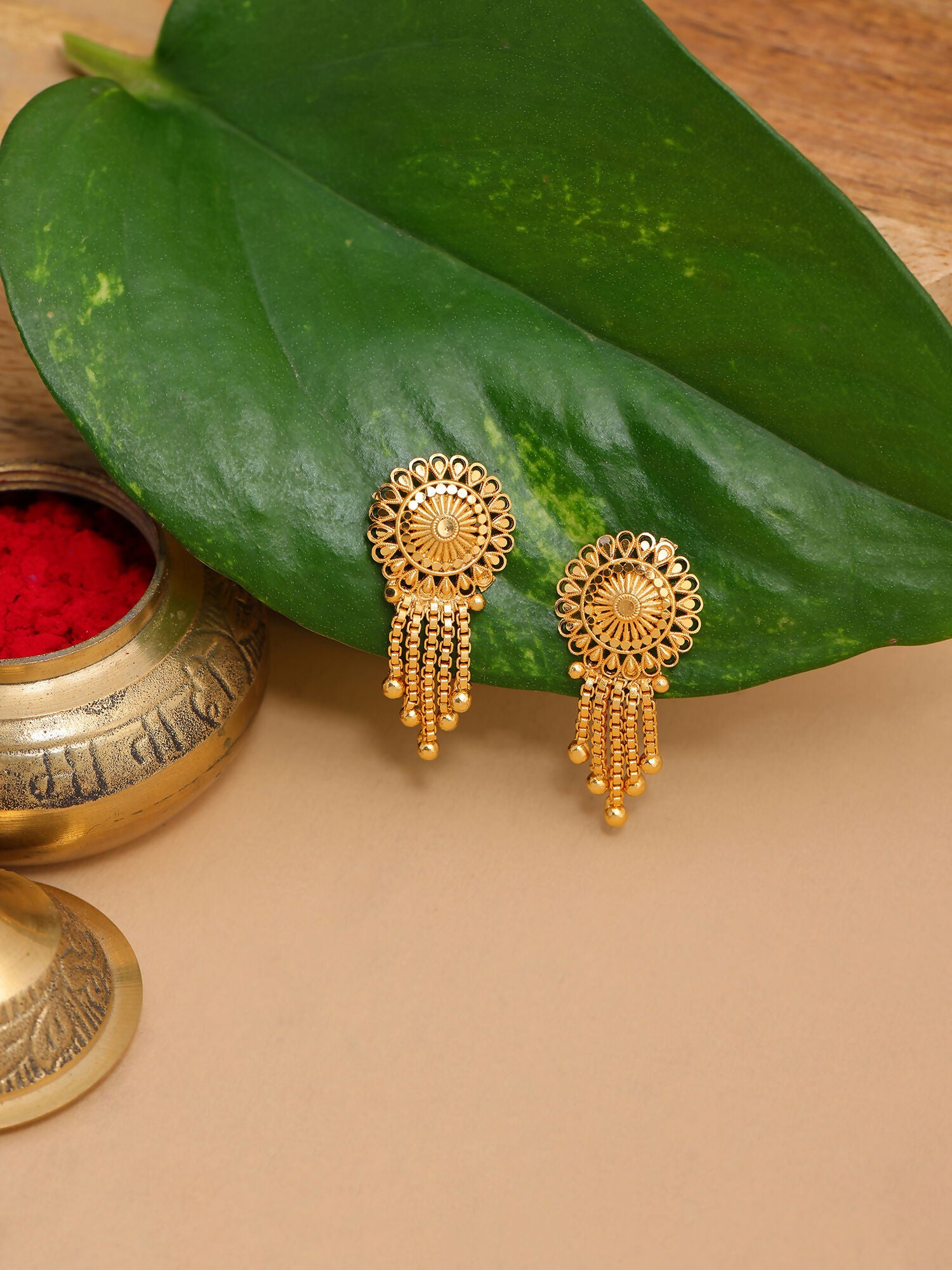 Ruby Raang Gold Dangler Earrings