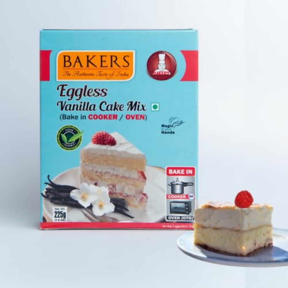BAKERS Eggless Cake Mix - Vanilla, Choclate, Redvelvet - Dista