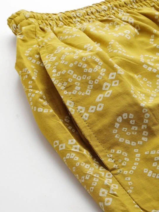 Anubhutee Green & White Bandhani Printed Cotton Night suit - Distacart