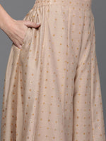 Thumbnail for Ahalyaa Women Floral Printed Top with Palazzos - Tan Color - Distacart