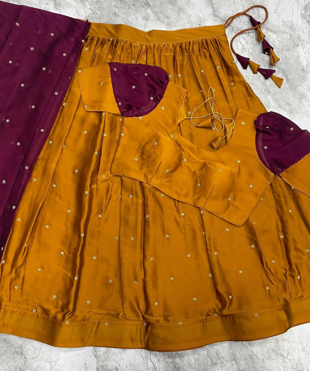 Teeya Creation Womens New Trendy Festive Season Designer Lehenga Choli Set - Wine - Dista