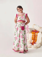 Thumbnail for Joban Fashion Girl's Pink & White Color Lehenga Choli