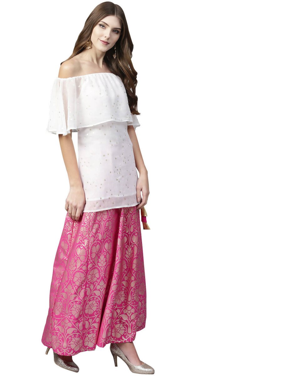 Ahalyaa Women's Traditional Wea Co-ods - White - Distacart