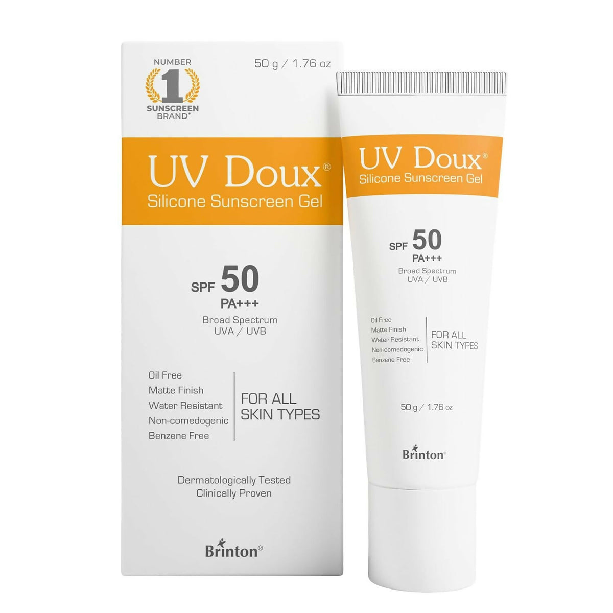 Brinton UV Doux Silicone Sunscreen Gel SPF 50 PA+++ - Dista