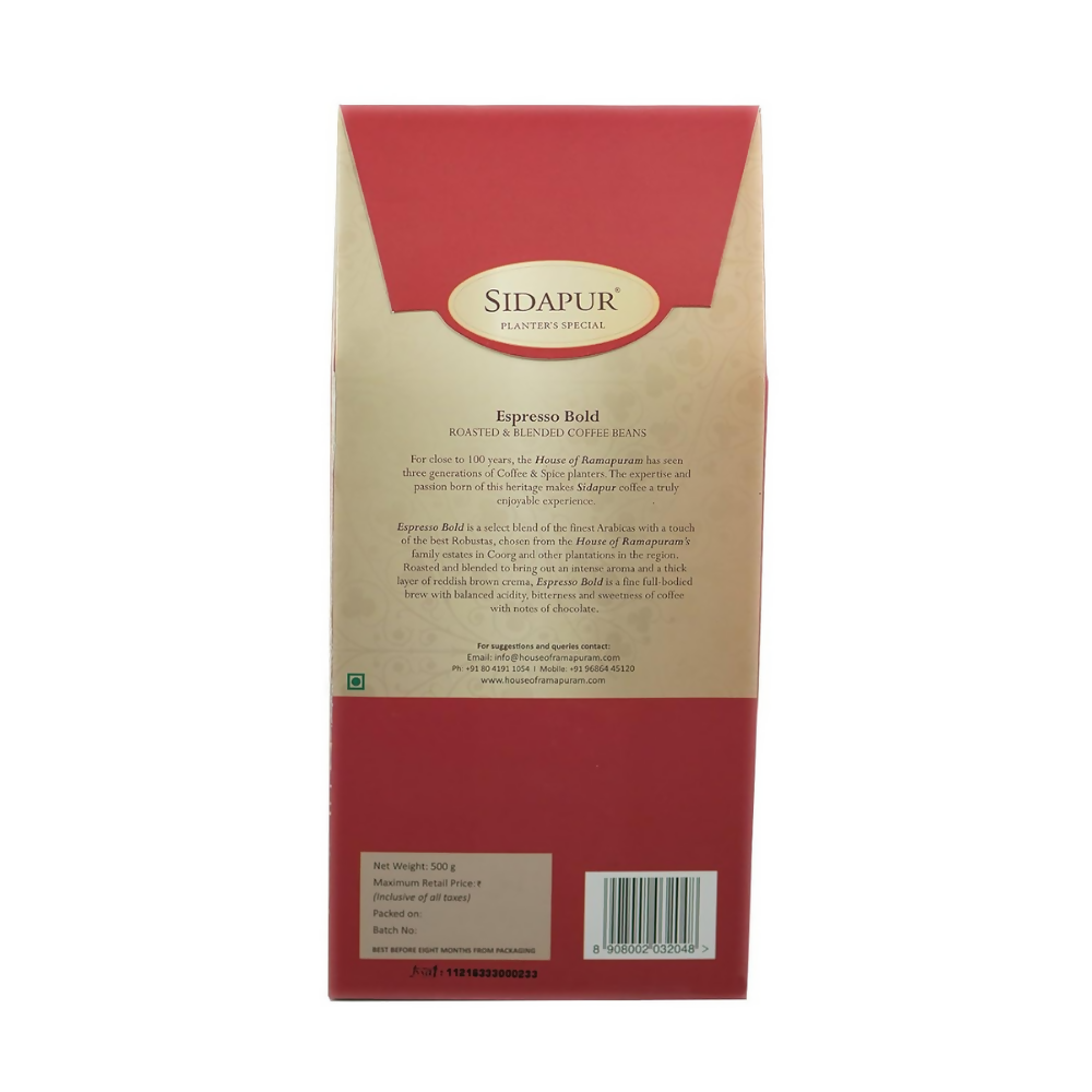 Sidapur Espresso Bold Roasted Coffee Whole Beans - Dista