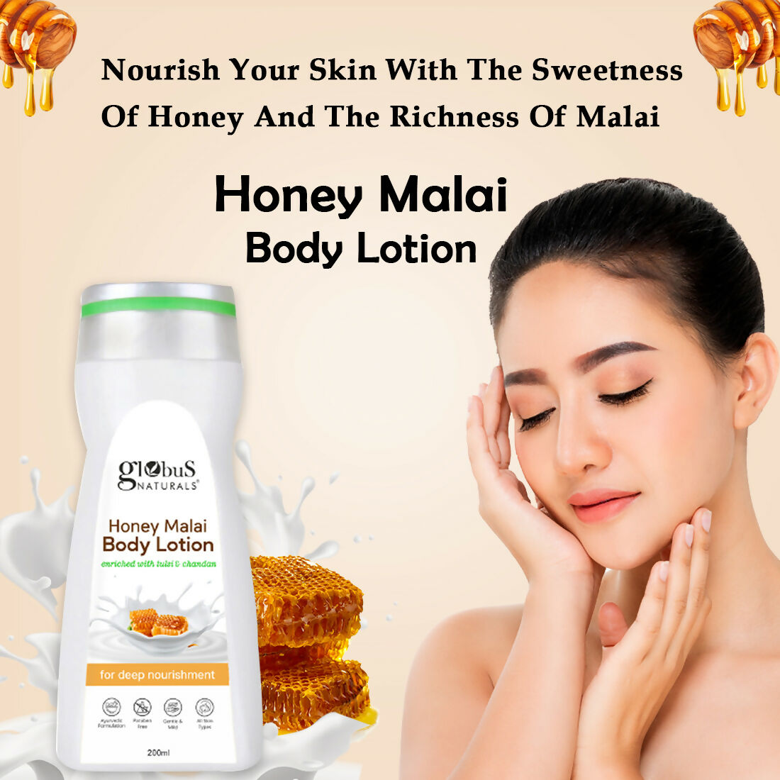 Globus Naturals Honey Malai Body Lotion - Distacart