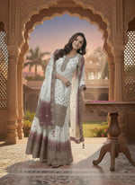 Thumbnail for Teeya Creation Multi Color Star Georgette Heavy Embroidery Work Functional Wear Salwar Suit - Distacart