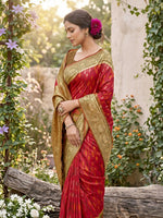 Thumbnail for Shree Shyam Fashion Red Soft Silk Saree - Dista