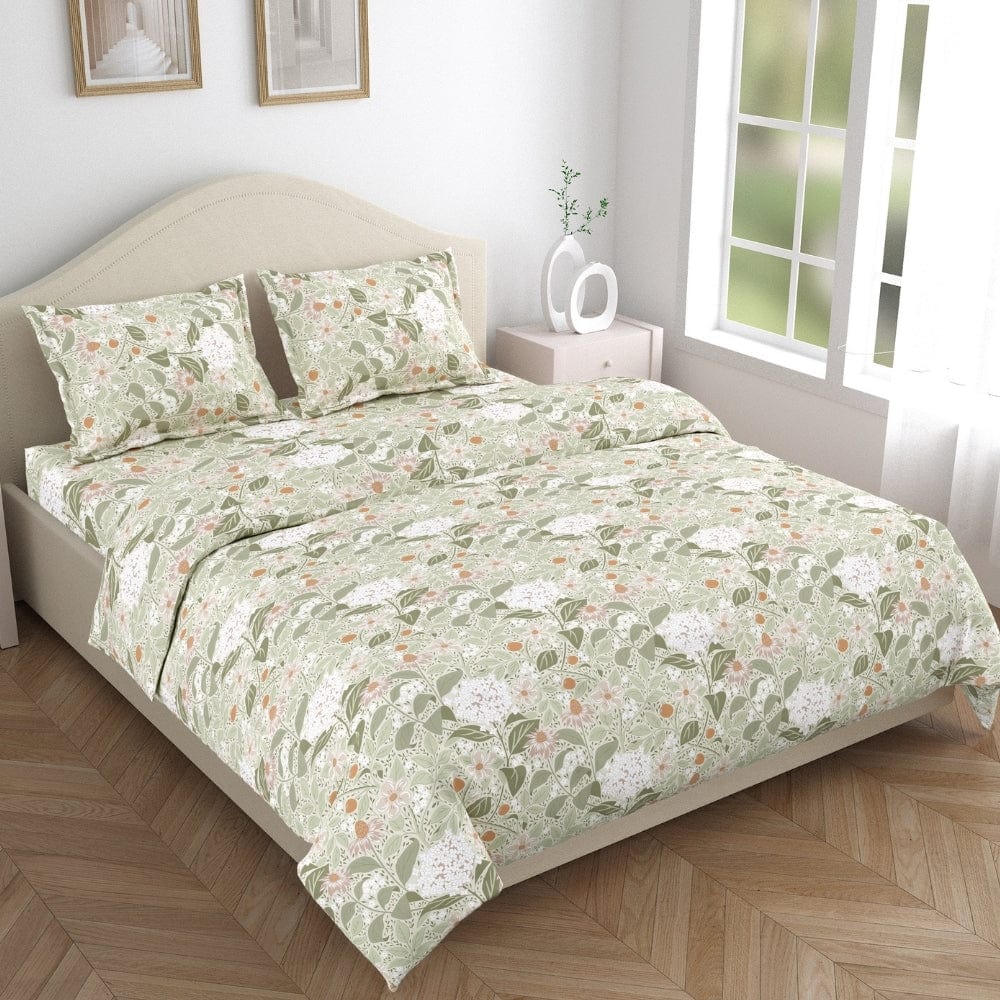 Haus & Kinder Cottage Bloom 100% Cotton King Bedsheet, 144 TC - Dista
