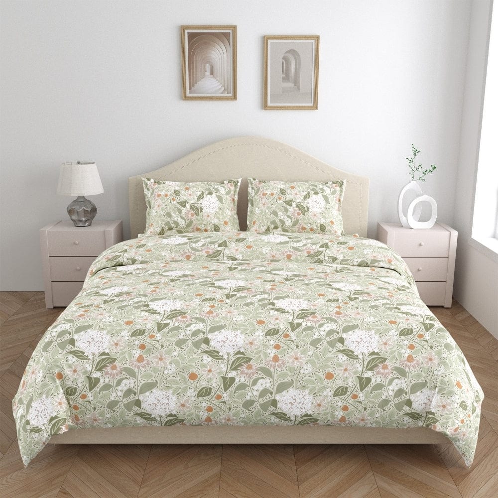 Haus & Kinder Cottage Bloom 100% Cotton King Bedsheet, 144 TC - Dista