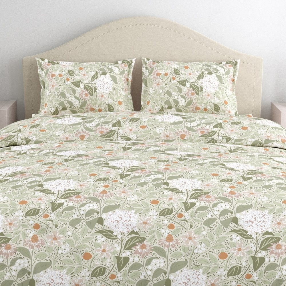 Haus & Kinder Cottage Bloom 100% Cotton King Bedsheet, 144 TC - Dista