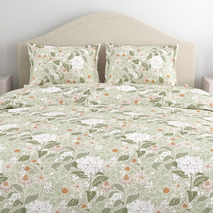 Haus & Kinder Cottage Bloom 100% Cotton King Bedsheet, 144 TC - Dista