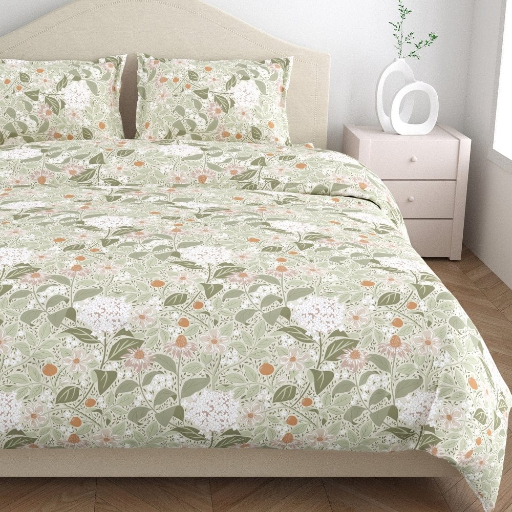 Haus & Kinder Cottage Bloom 100% Cotton King Bedsheet, 144 TC - Dista