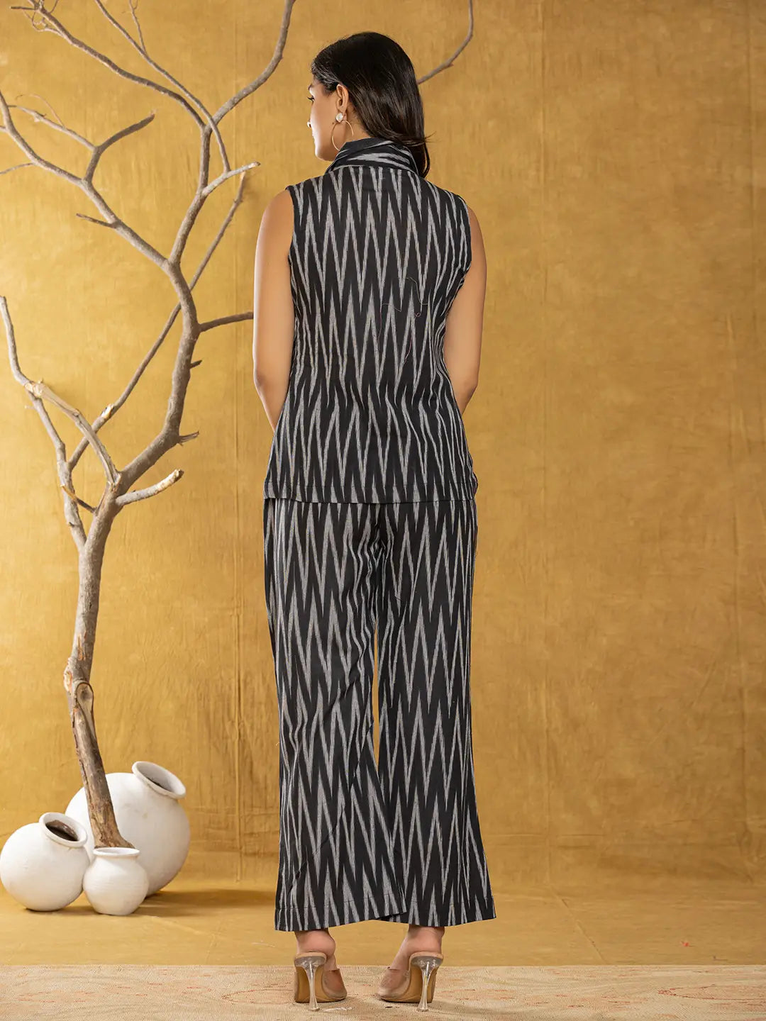 Yufta Cotton Black Ikat Co-Ord Set
